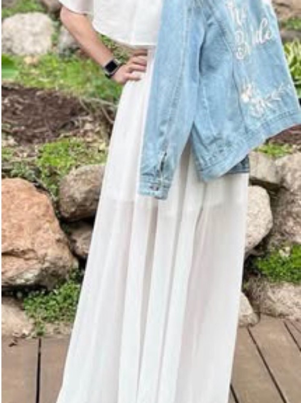 Baltic Born White Maxi Skirt with Light Sheer Panels